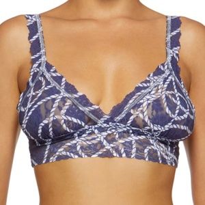 HANKY PANKY Regatta Lace Bralette BLUE & WHITE